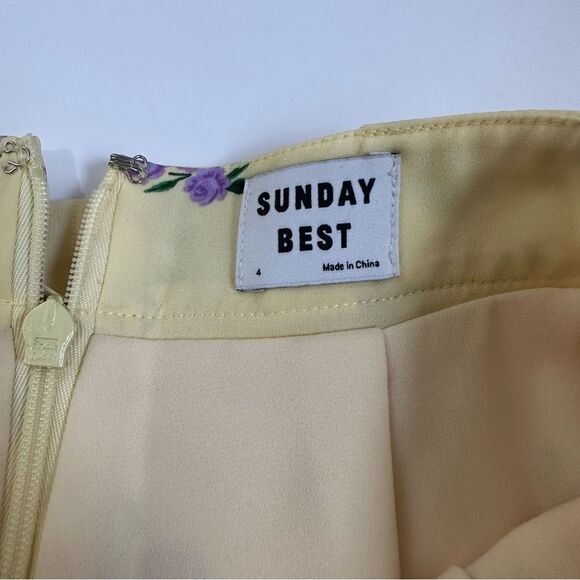 Aritzia Sunday Best Westley Short in Pastel Yellow Orchid Sz 4 - Picture 7 of 9